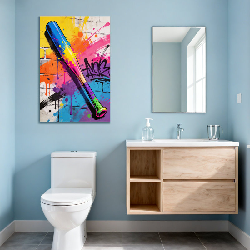 Graffiti abstrait abstrait coloré, H 18 po x l 12 po