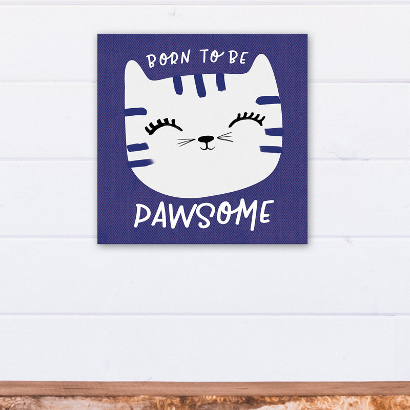 Art de toile de pawsome né pour be Tig, H 20 po x l 20 po x P 1,25 po, Bleu
