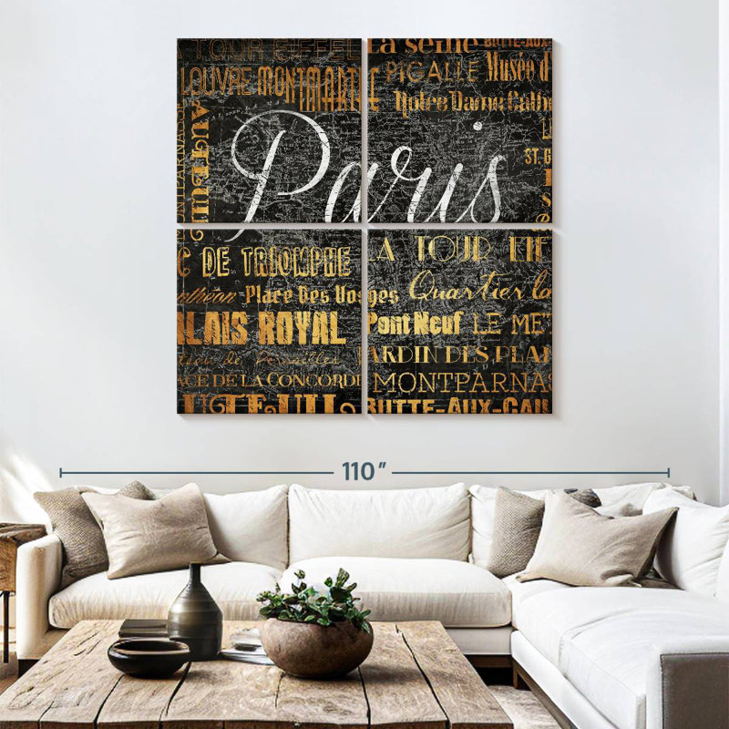 Nicci Paris Text, 74" H x 74" W