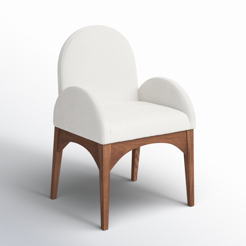 Fauteuil Waldorf, Noyer, Chenille crème