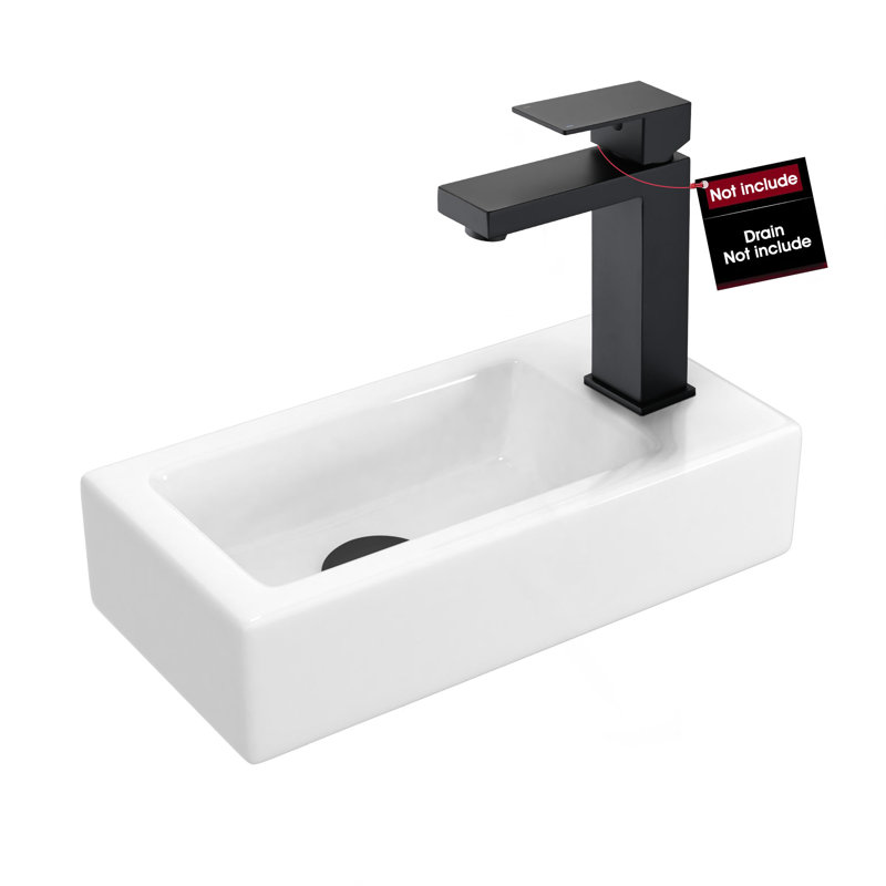 Lavabo de salle de bain blanc 10 po SOUEEUM