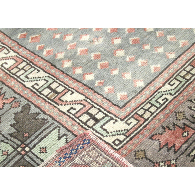 Tapis beige / gris en laine noué à la main de conception unique des années 1960 de taille 4 pi x 6 pi 4 pi x 6 pi