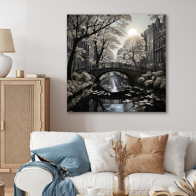 «Gray Canal Dramatic Canals High», reproduction sur toile, H 24 po x l 24 po x P 1 po, Toile tendue