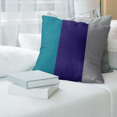 Striped Reversible Throw Pillow – Modern Colorblock Design, Machine Washable & Zippered