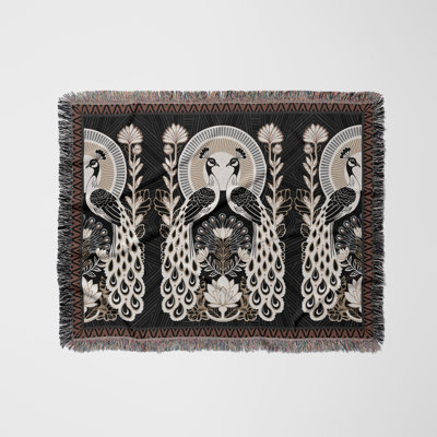 Jeté en mélange de coton Piya Peacock