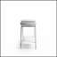 Table de canapé blanche de style contemporain avec finition ultrabrillante et structure chromée pour une vie moderne
