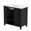 Meuble-lavabo moderne de 36 pouces avec lavabo en céramique, plusieurs tiroirs et tablette réglable au fini noir-116452244