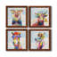 «Groovy Pig and Sky», ensemble de 4 peintures sur toile encadrées-60147931-60147934