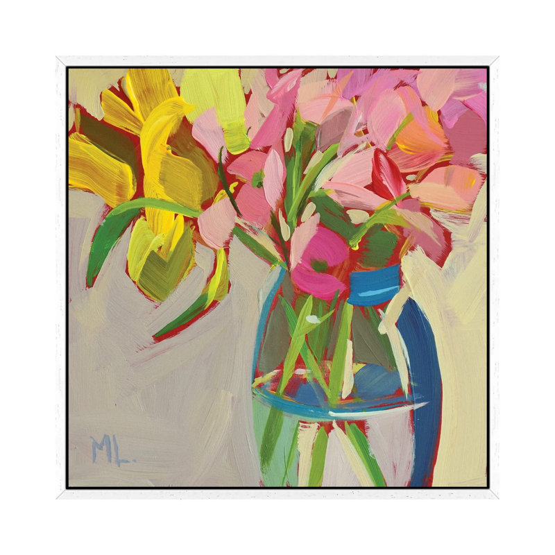 Clear by Mónica Linares - Painting on Canvas, White Framed, 66.04cm H x 66.04cm W x 3.81cm D