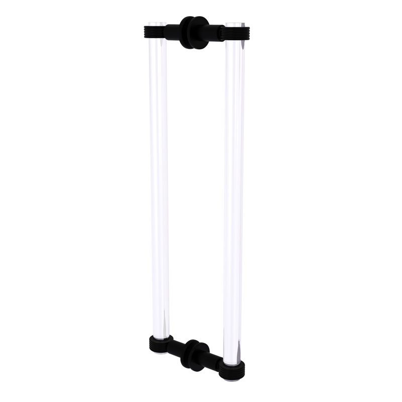 Poignée de porte de douche dos à dos Margolis, Noir mat, H 19 po x l 1,7 po x P 7 po