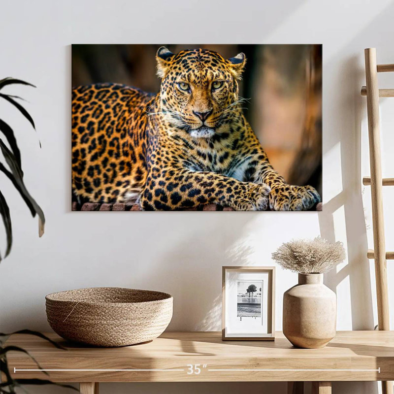 Brampt Jungle Wildlife Leopard, 16" H x 24" W