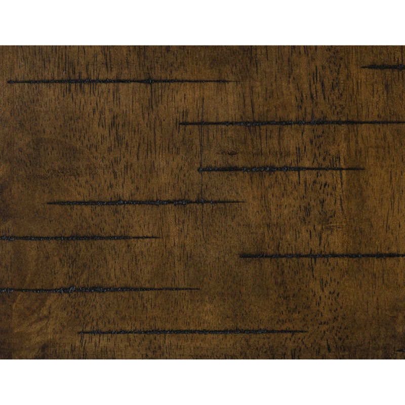 2 tabourets de comptoir en bois d'hévéa massif, style transitionnel, noir et brun brun, 2 pièces, Siège brun / cadre noir