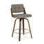 Tabouret de comptoir pivotant en cuir moderne de 26 po avec structure en bois robuste-2025727767