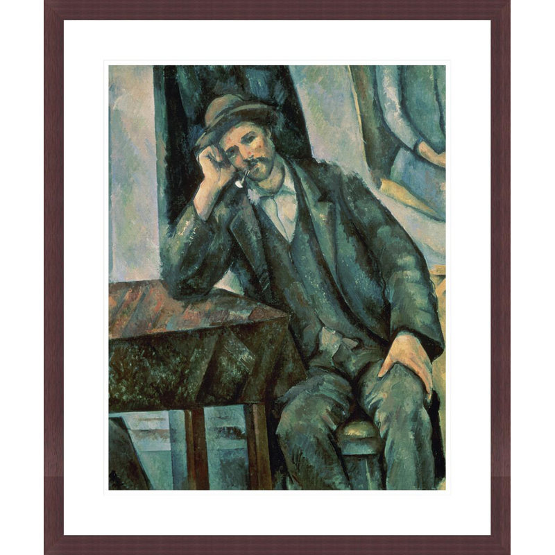 «Man smoking a tuyau» par Paul Cézanne, impression giclée sur cadre, H 23,25 po x l 29,5 po