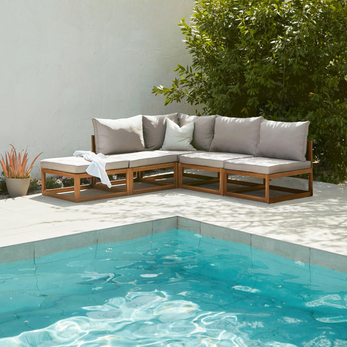 Rimasha Garden Lounge Set with Cushions, Beige