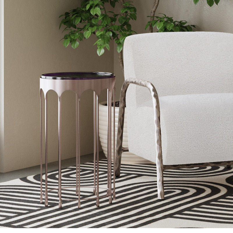 Elias 24" Accent Table with Glass Top