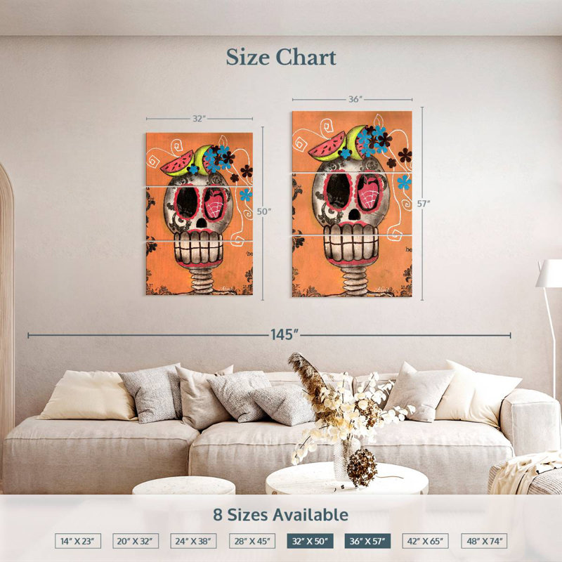 Kerner Day Of The Dead Watermelon, 50" H x 32" W