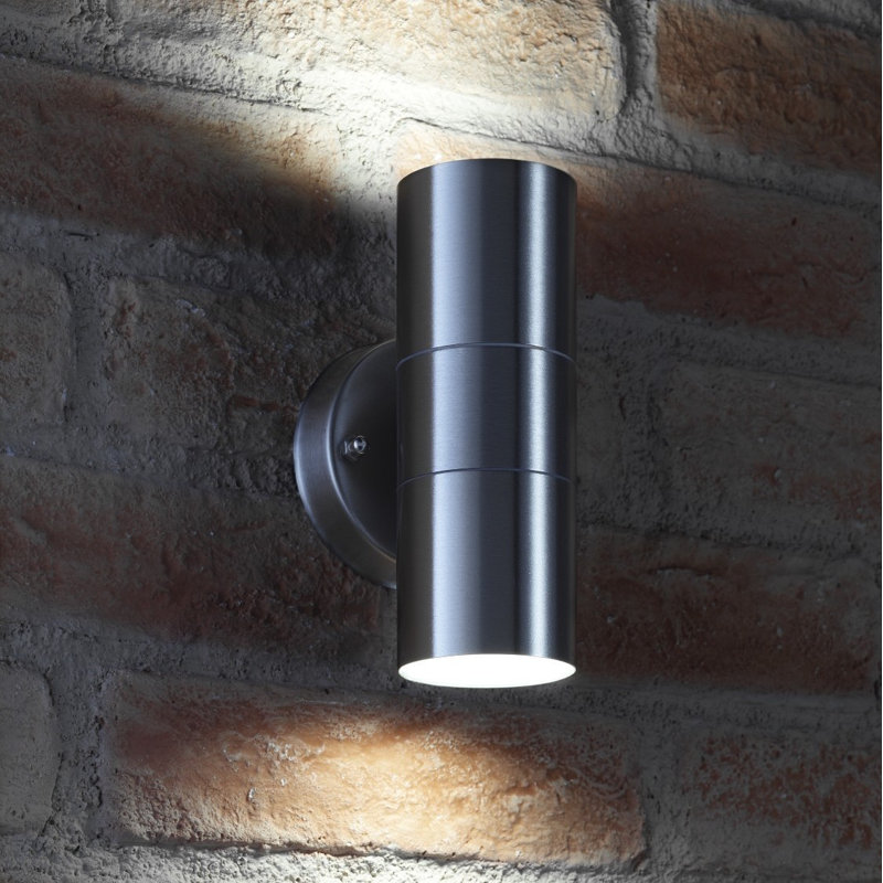 Garman 2 - Bulb Outdoor Flush Mount, Stainless Steel, 16.3cm H x 8.5cm W x 9cm D