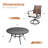 6-Person 53" Round Outdoor Dining Set With Cushioned Swivel PE Rattan Chairs-594730753