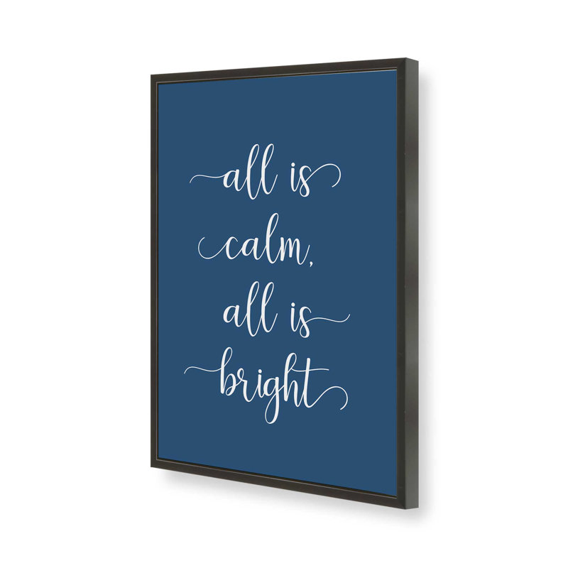 «All is Calm», reproduction d'art, 18 po x 24 po, Noir satiné