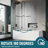 48'' W x 58'' H Frameless Tub Shower Door with 5/16'' Clear Glass Bathtub Door-102446644