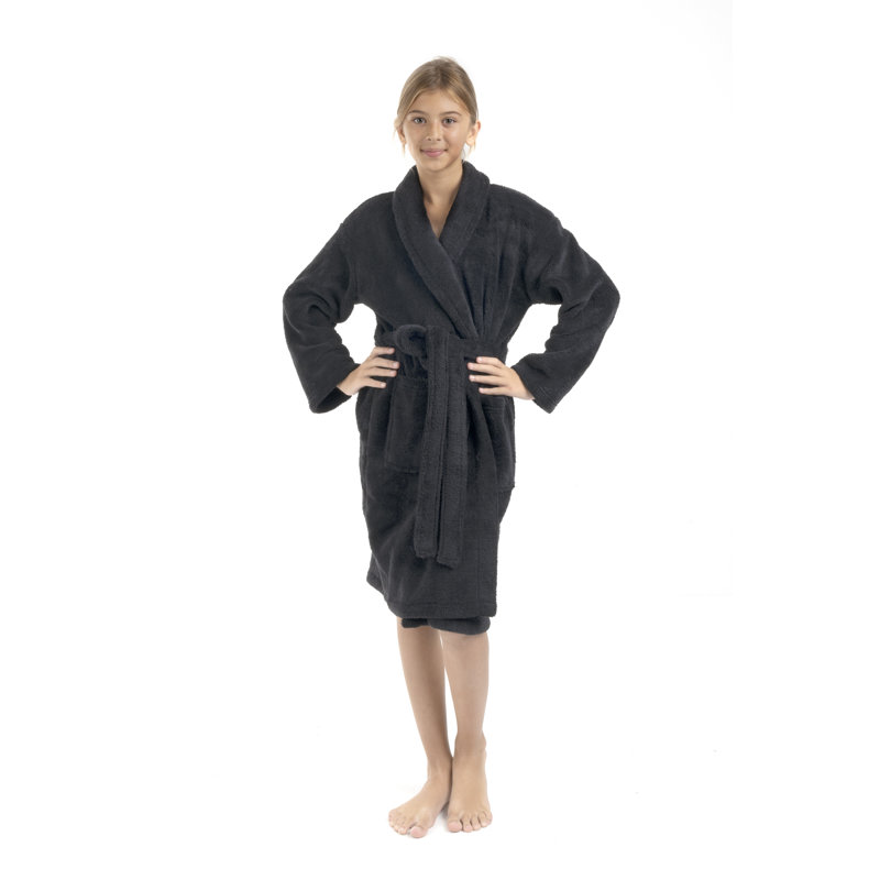Basel Microfiber Fleece Fleece Gender Neutral Bathrobe, S, Black