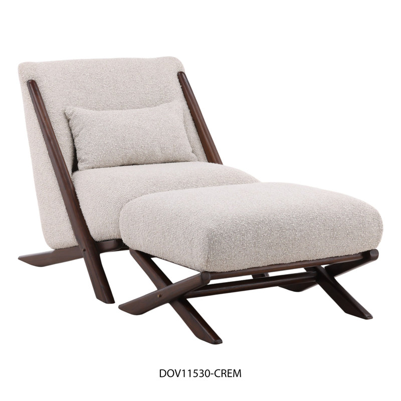 Wesson Boucle Fabric Occasional Chair, Cream