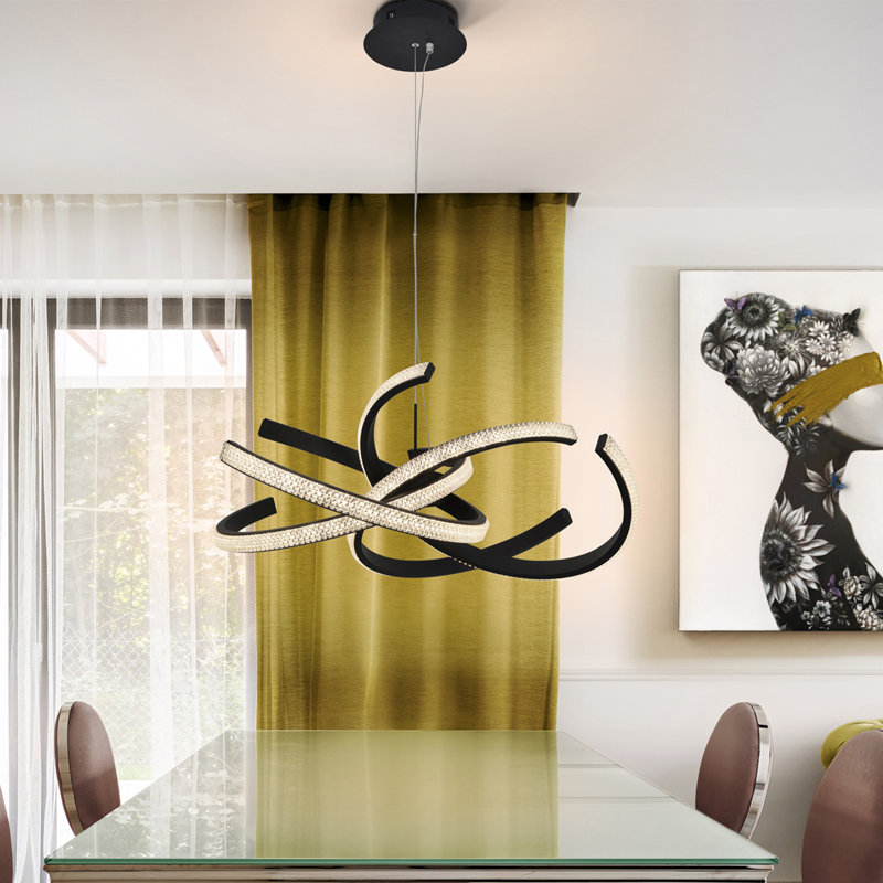 Mcdonagh 1 - Light Gold/Black LED Unique/Statement Pendant