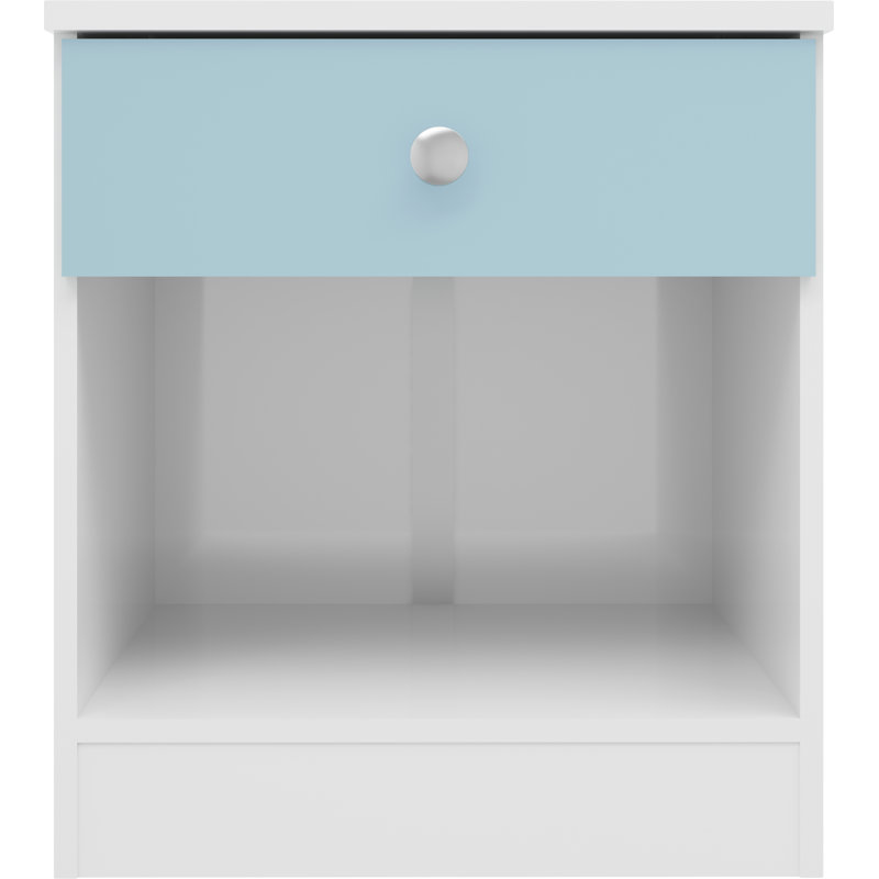 Sydnea 1 Drawer Bedside , White/Blue