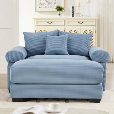 Fauteuil club avec repose-pieds 54,3 po