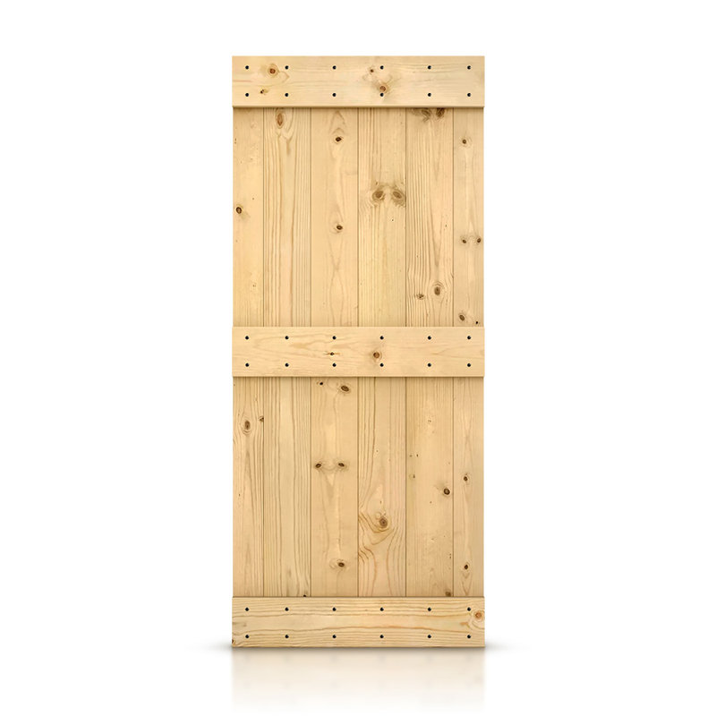Porte de grange en bois lambrissé sans trousse de quincaillerie d’installation, 38 po x 84 po, Brut