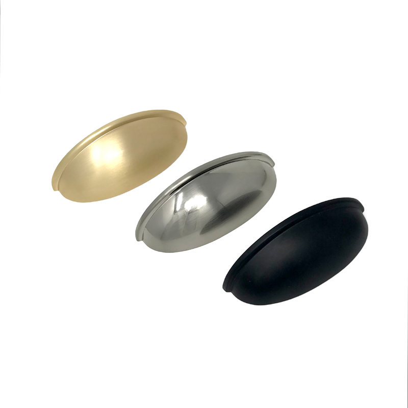 3" Center Cup/Bin Pull, Light Brushed Gold