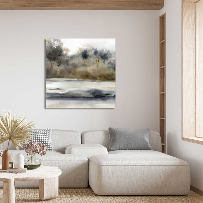 Silent River par Carol Robinson - Peinture, L 18 po x H 18 po, Toile tendue