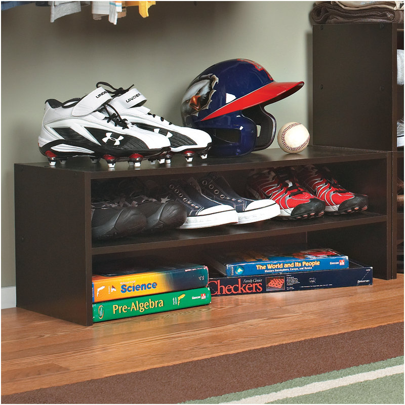 Range-chaussures empilable pour organiser six paires de chaussures, Espresso