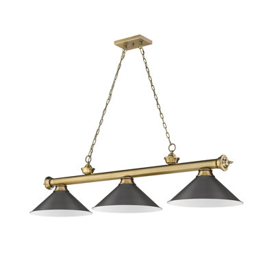 Annaleisa 3 - Light Brass Pool Table Lights Pendant