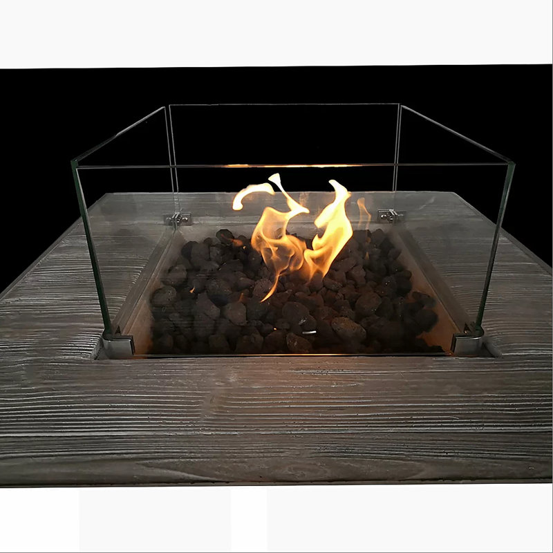 Foyer de table au propane en béton renforcé de fibres