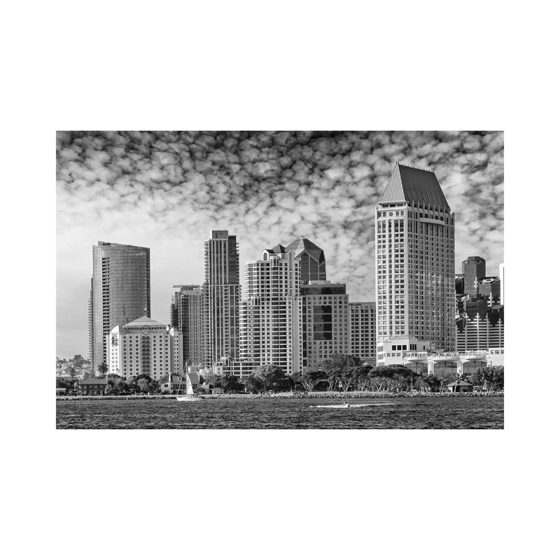 San Diego Monochrome Skyline by Melanie Viola - Wrapped Canvas Print, 66.04 cm H x 45.72 cm W x 3.175 cm D