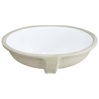 White Oval Ceramic Washbasin - Undermount, Heat, Stain, Scratch, Rust With Overflow Stain Lavatory Sink For Decoration White,