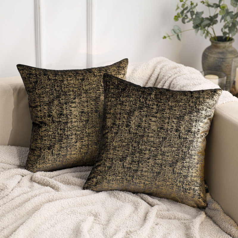 Housse de coussin en velours texturé gris, coussins décoratifs pour canapé-lit, Gris, Carré 18 po