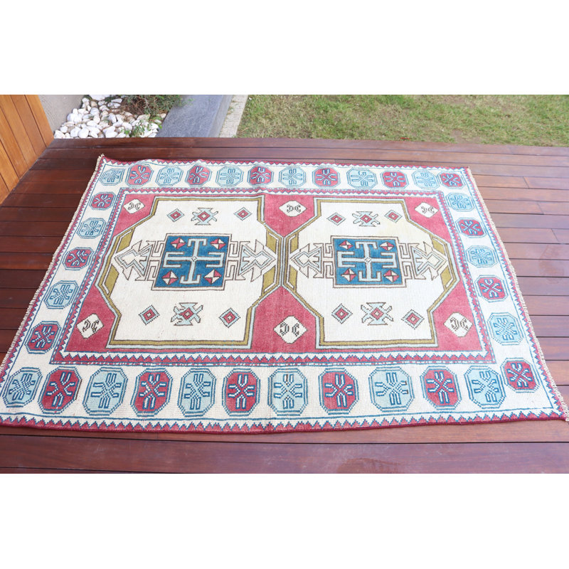 Tapis kilim turc fait à la main de style bohémien esthétique pour le salon rustique et tapis de laine traditionnel