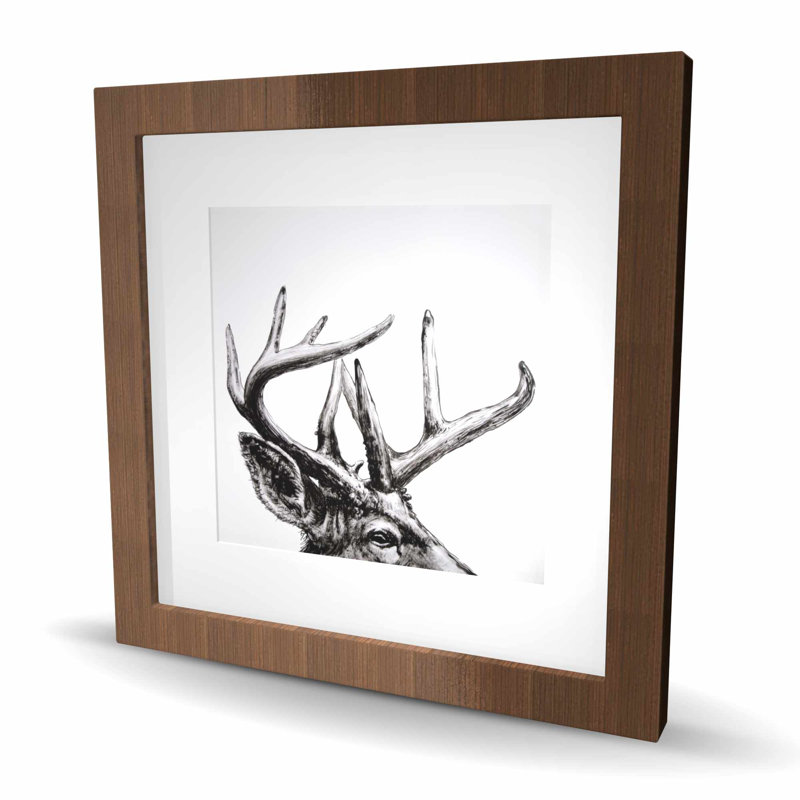 Roe Deer Plume - Reproduction matte encadrée pour décoration intérieure Hygge