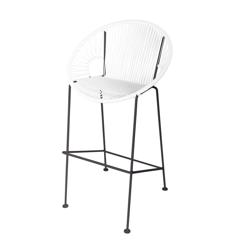 Tabouret de bar Alaena Puerto, Noir, Blanc