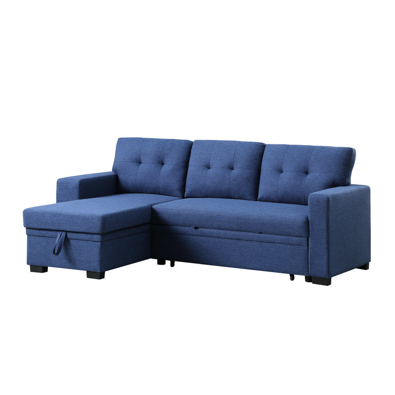 3 Canapé modulaire rembourré en mousse, bleu, rembourré de mousse, 92 po x 53 po x 34,5 po, mélange de 3 chaises de rangement et de coussins amovibles de couleur bleue, 3 l 92 po x P 53 po, porte-gobelet ouvert