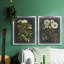 Ex-libris floral I - ensemble de 2 reproductions d'art sur toile