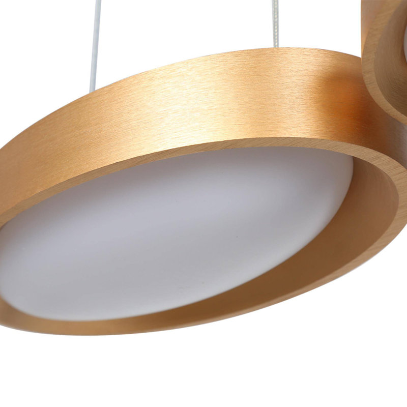 Luminaire suspendu linéaire moderne à 4 lumières DEL au fini or foncé, Quatre lumières