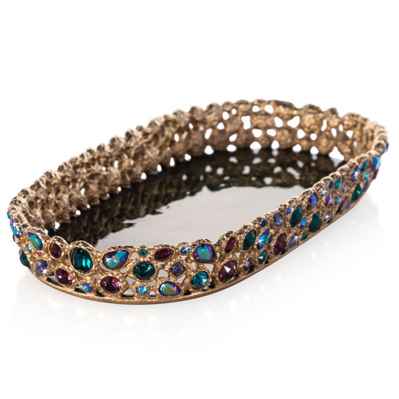 Bejeweled Collection Decorative Tray, Peacock