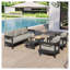 U_STYLE Ensemble de sièges d'extérieur avec coussins épais, chaises de patio en fer gris clair-130824311