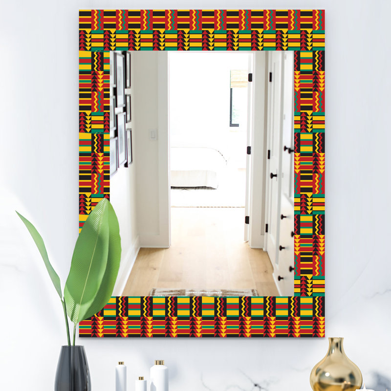 Miroir de salle de bain africain/meuble-lavabo, H 24 po x l 32 po