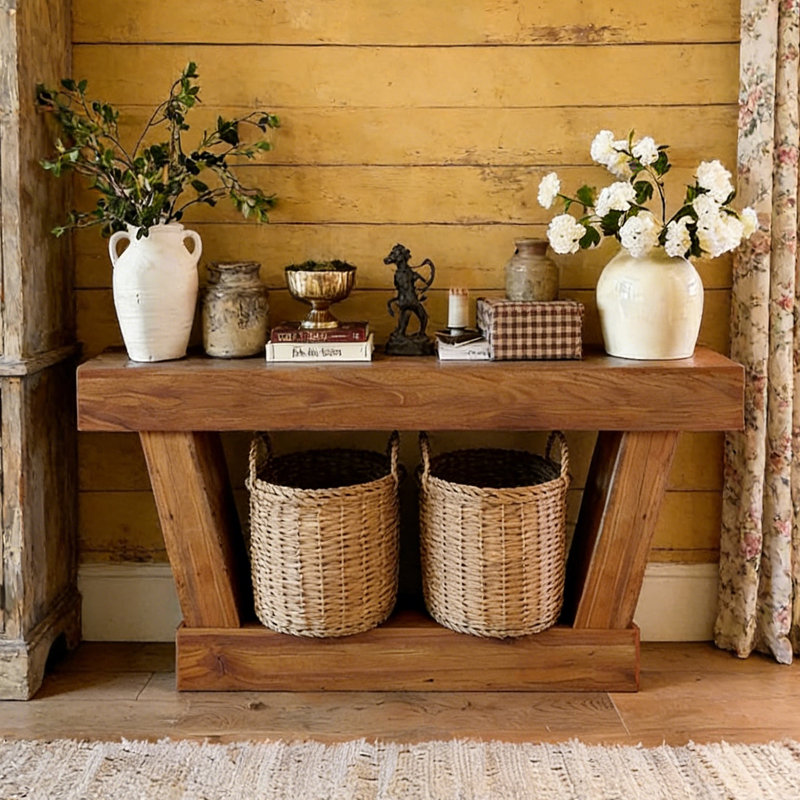 Console rétro Mid-Century, H 31,5 po x l 63 po x P 11,8 po