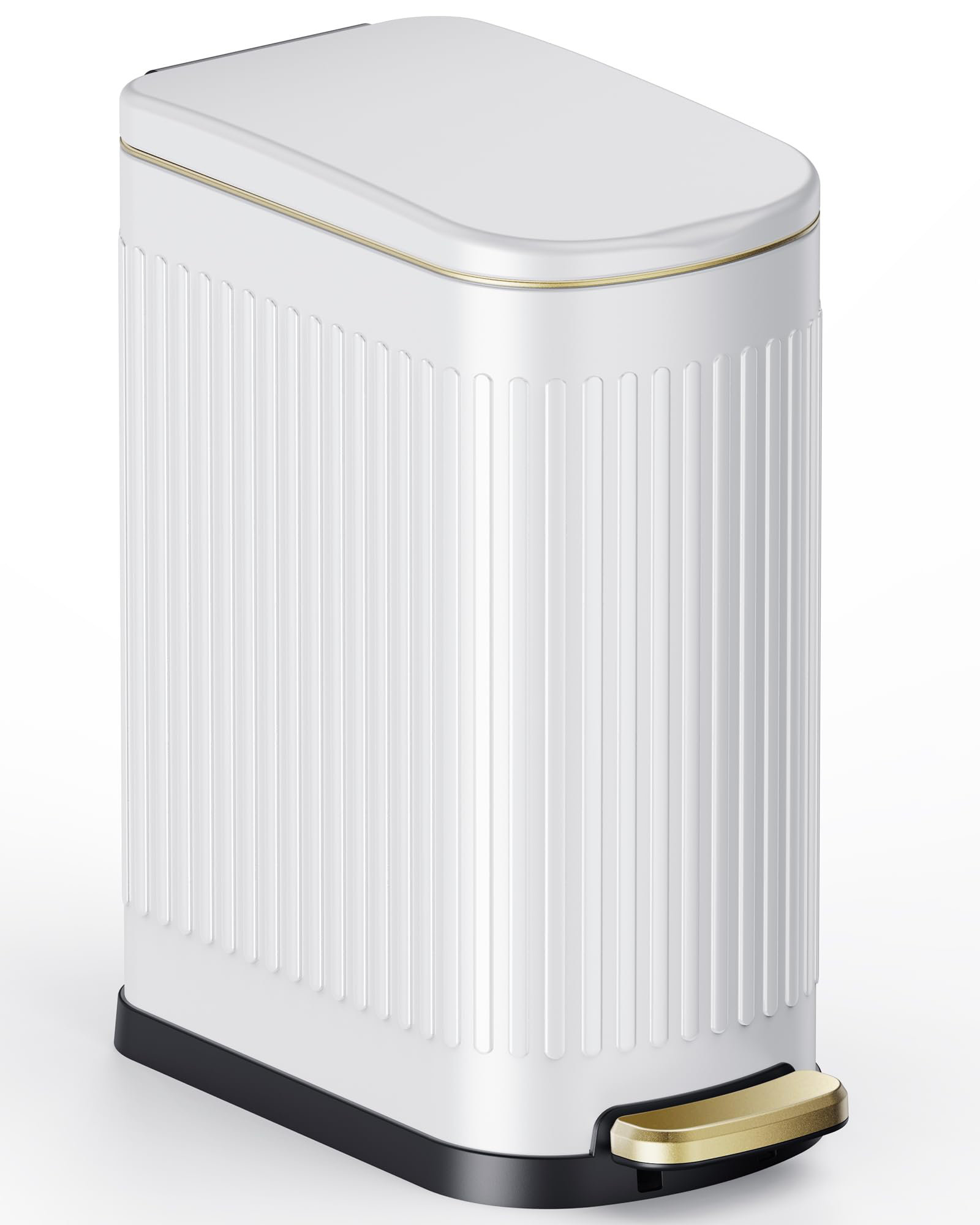 XIXIXIANGRONGAA White Bathroom Trash Can With Lid-10L/2.6 Gallon ...